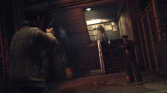 An image from the 2020 remaster of Mafia II, showing a combat encounter from the game.