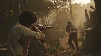 An image from the game Mafia: The Old Country, showing a man aiming a rifle.