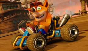 Crash Team Racing crash driving on pier