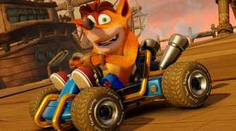 Crash Team Racing crash driving on pier