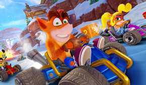 Crash Team Racing racing driving in snow