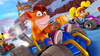 Crash Team Racing racing driving in snow