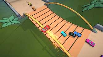 Flex Riders cars grinding on bridge rail
