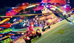 Sonic Racing Crossworlds knuckles and tails driving around casino chips