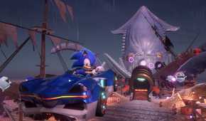 Sonic Racing Crossworlds sonic driving on pier