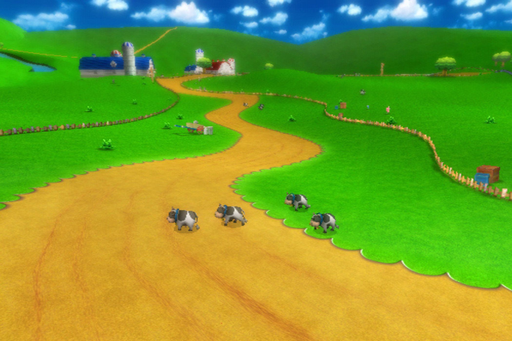 Mario Kart Moo Moo Farm Cows crossing