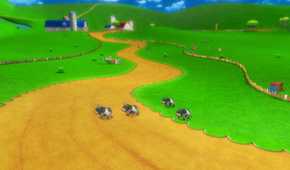 Mario Kart Moo Moo Farm Cows crossing