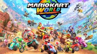 Mario Kart World logo Para Biddy circled