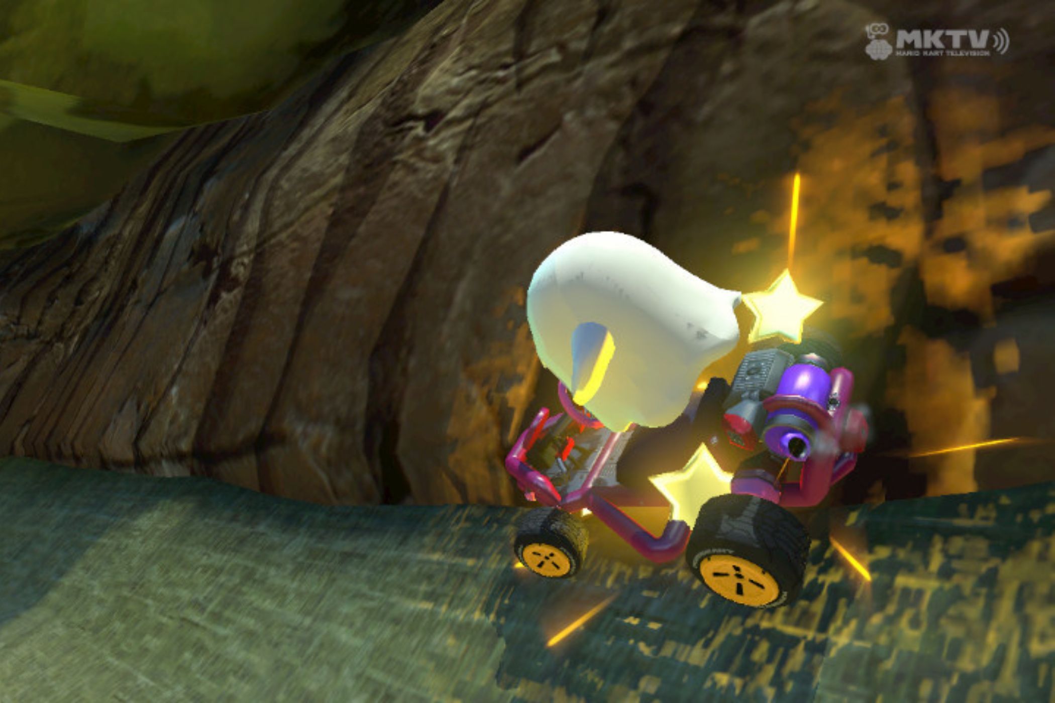 Mario Kart World Peepa jumping on track