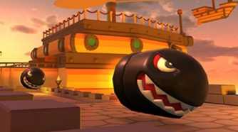 Mario Kart Airship Fortress remaster bullet bill closeup