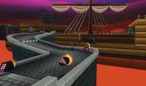 Mario Kart Airship Fortress track leadup with bullet bills