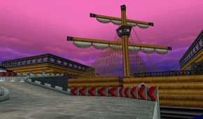 Mario Kart Airship Fortress track ship closeup