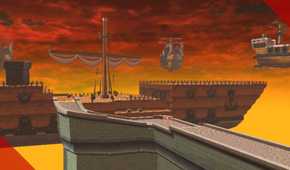 Mario Kart Airship Fortress track ship far away