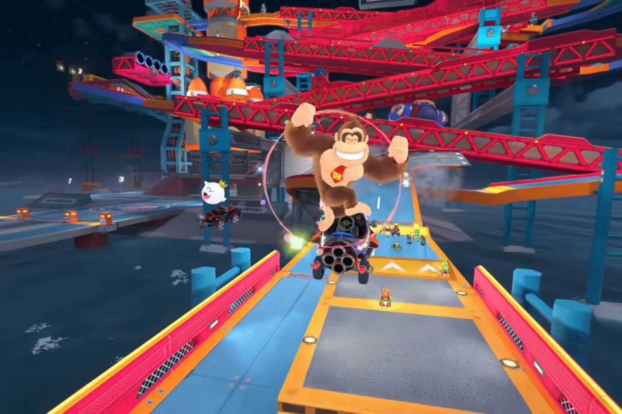 Mario Kart World DK jumping on DK Spaceport