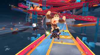 Mario Kart World DK jumping on DK Spaceport