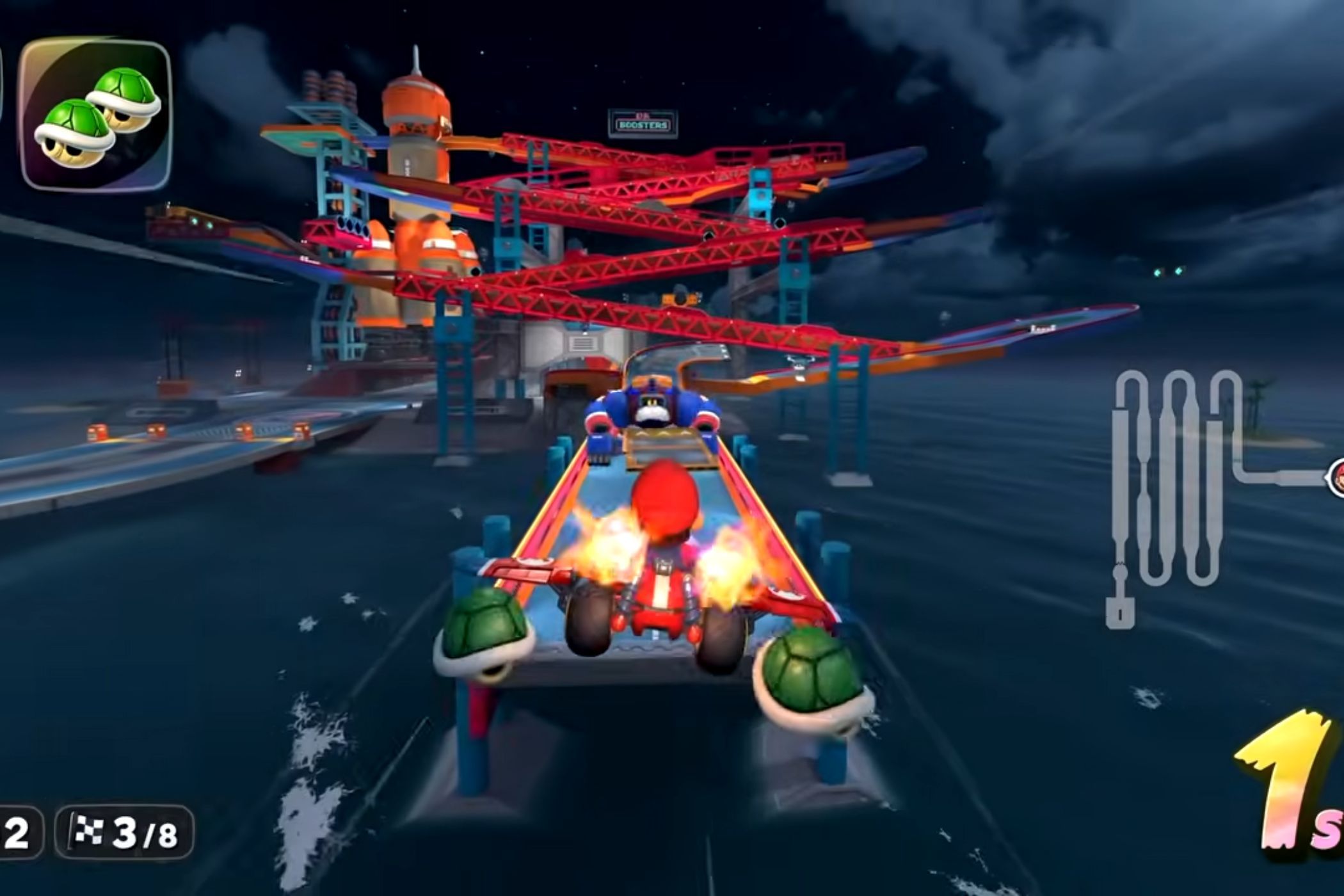 Mario Kart World Mario starting DK Spaceport track