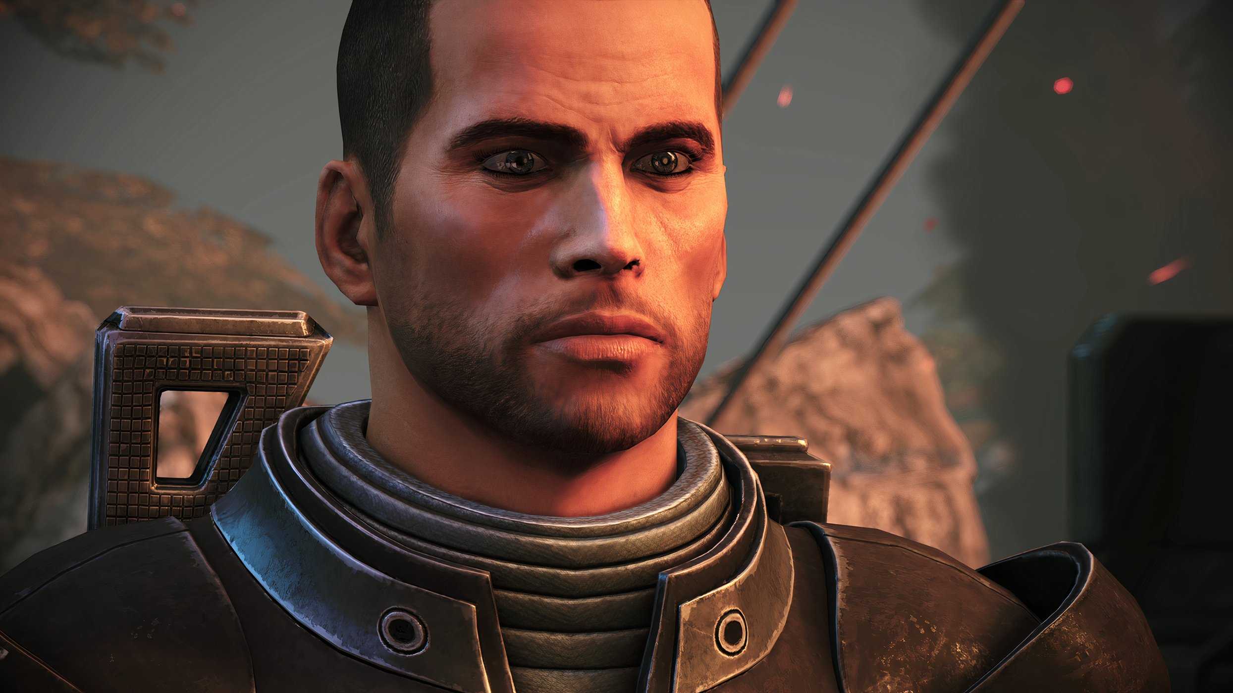 An image from Mass Effect Legendary Edition, showing Commander Shepard.