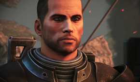 An image from Mass Effect Legendary Edition, showing Commander Shepard.