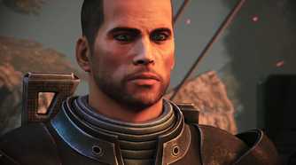 An image from Mass Effect Legendary Edition, showing Commander Shepard.