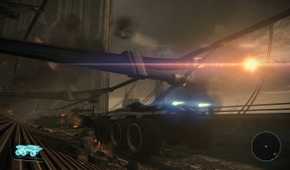 An image from Mass Effect Legendary Edition, showing a Mako (driveable vehicle) being driven in-game.