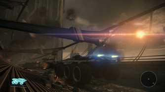 An image from Mass Effect Legendary Edition, showing a Mako (driveable vehicle) being driven in-game.