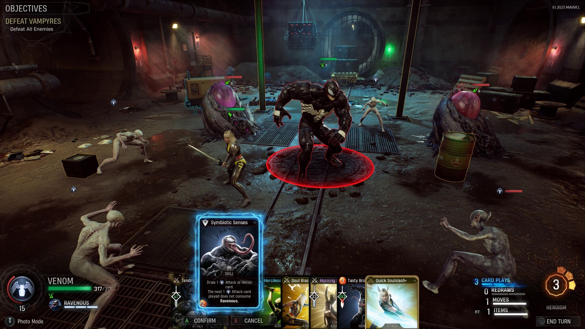 Venom taking on vampires in Midnight Suns.