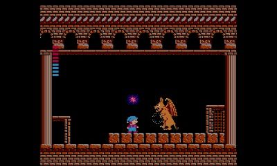 Milon fighting a boss in Milon's Secret Castle