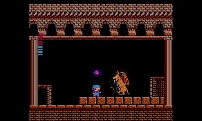 Milon fighting a boss in Milon's Secret Castle