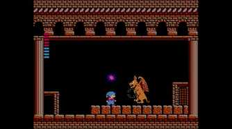 Milon fighting a boss in Milon's Secret Castle