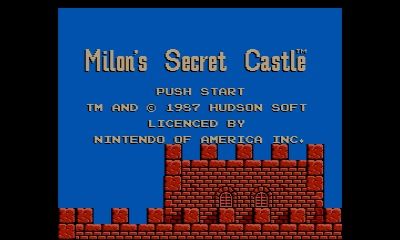 Opening screen for Milon's Secret Castle