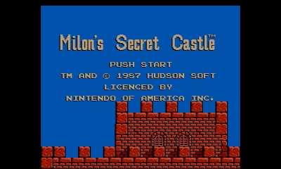 Opening screen for Milon's Secret Castle