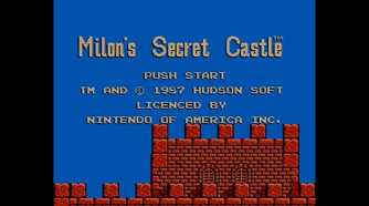 Opening screen for Milon's Secret Castle