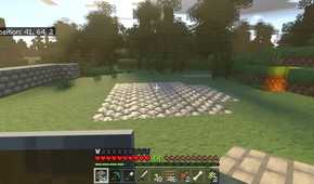 A screenshot of gameplay of Minecraft