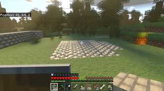 A screenshot of gameplay of Minecraft