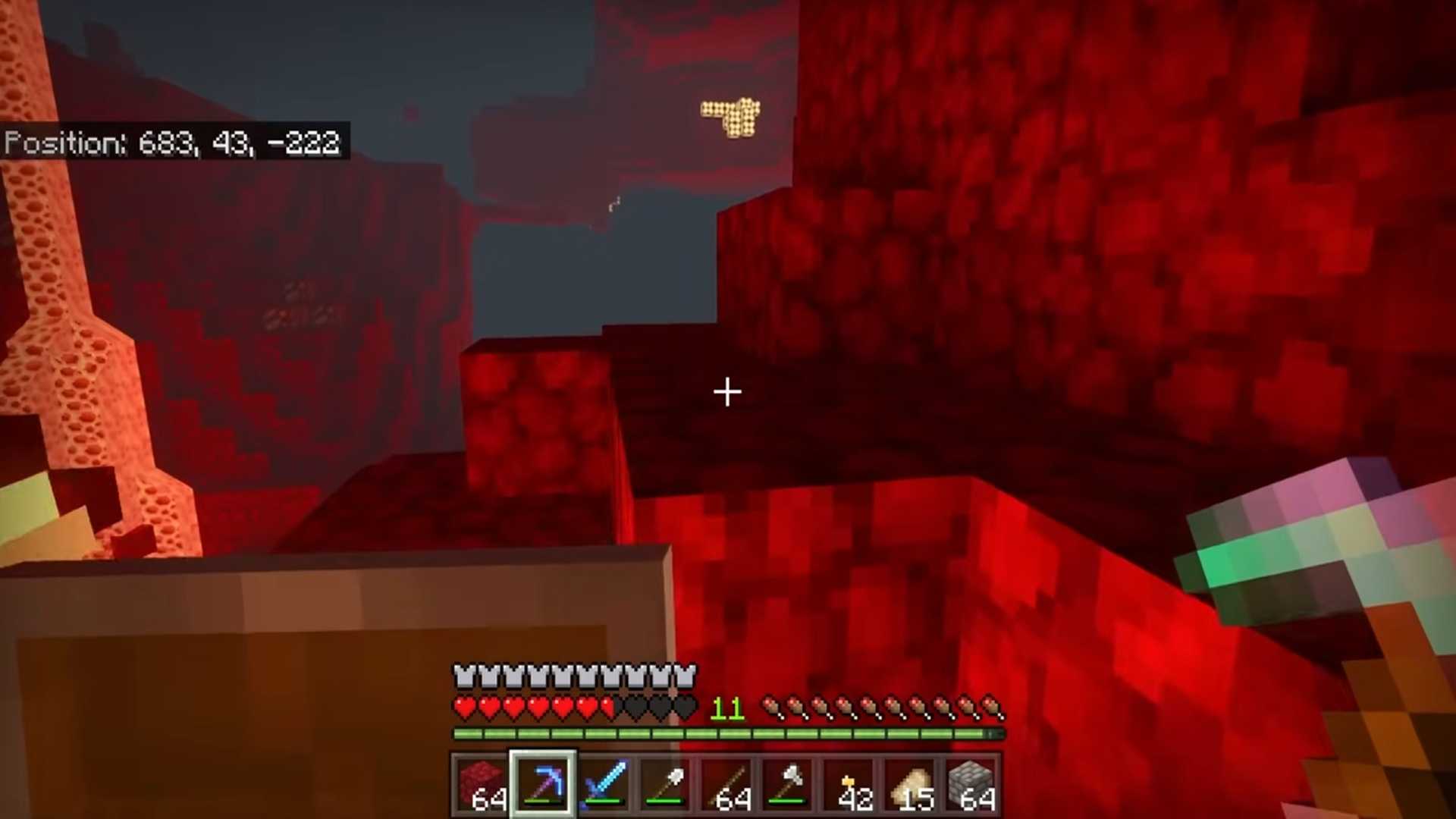 A screenshot of gameplay of Minecraft
