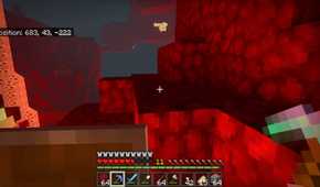 A screenshot of gameplay of Minecraft