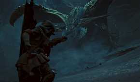 Monster Hunter Wilds hunter fighting Rey Dau