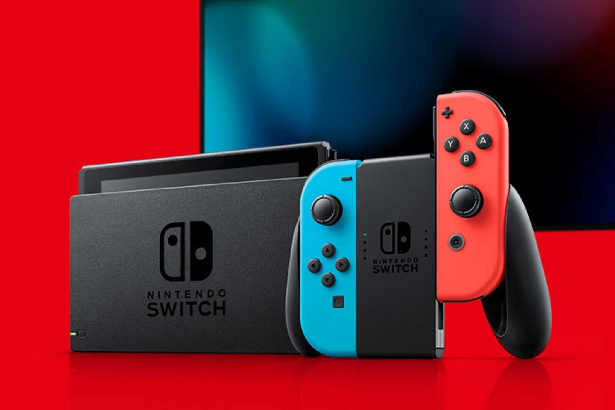 Nintendo Switch system in front of TV