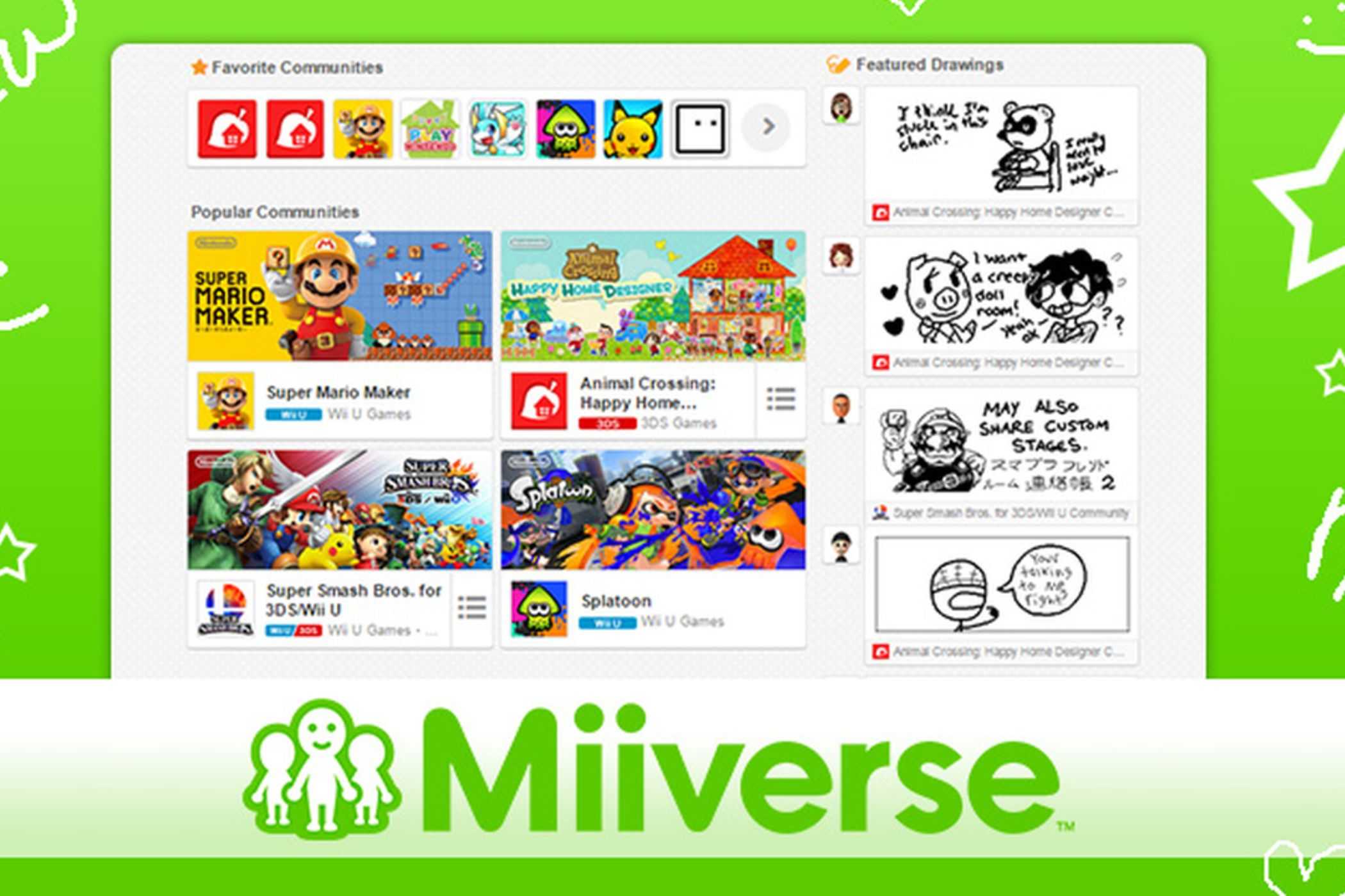 Nintendo Miiverse home page
