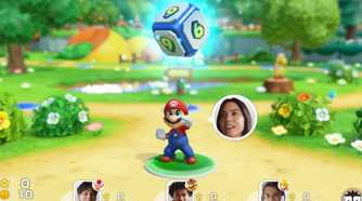 Mario Party Jamboree showing player faces in game