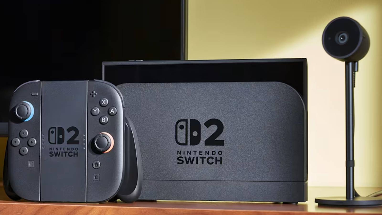 Nintendo Switch 2 system and camera on table