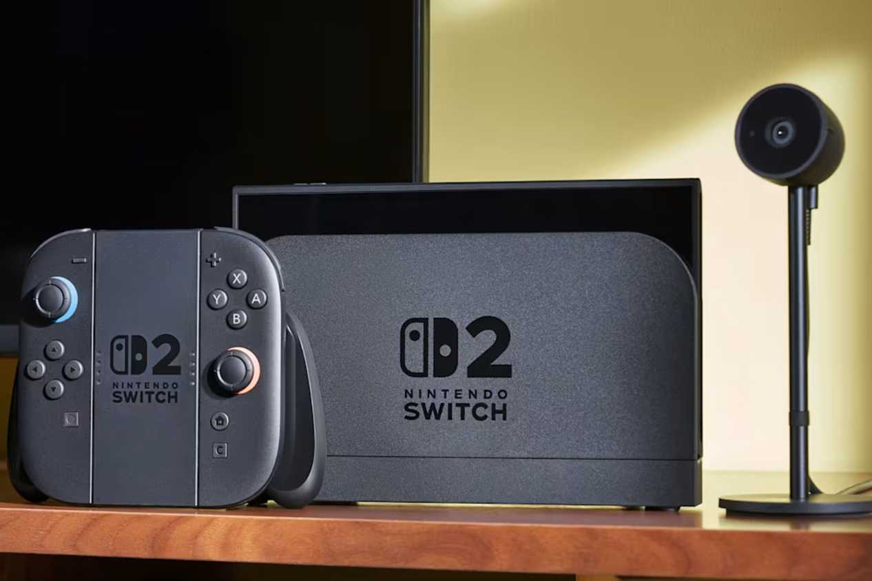 Nintendo Switch 2 system and camera on table