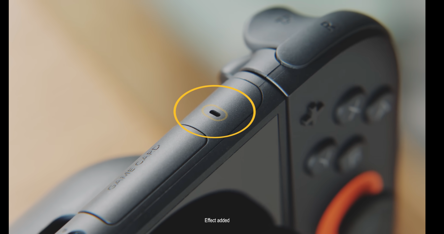 Close-up of the microphone on the Nintendo Switch 2