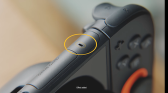 Close-up of the microphone on the Nintendo Switch 2