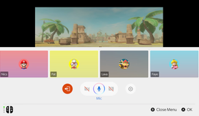A Nintendo Switch 2 screenshot showing the Chat menu interface