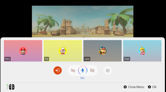 A Nintendo Switch 2 screenshot showing the Chat menu interface