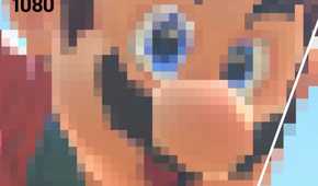 Mario shown in 1080P close up