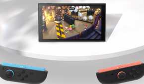 Nintendo Switch 2 Joycons in front handheld console