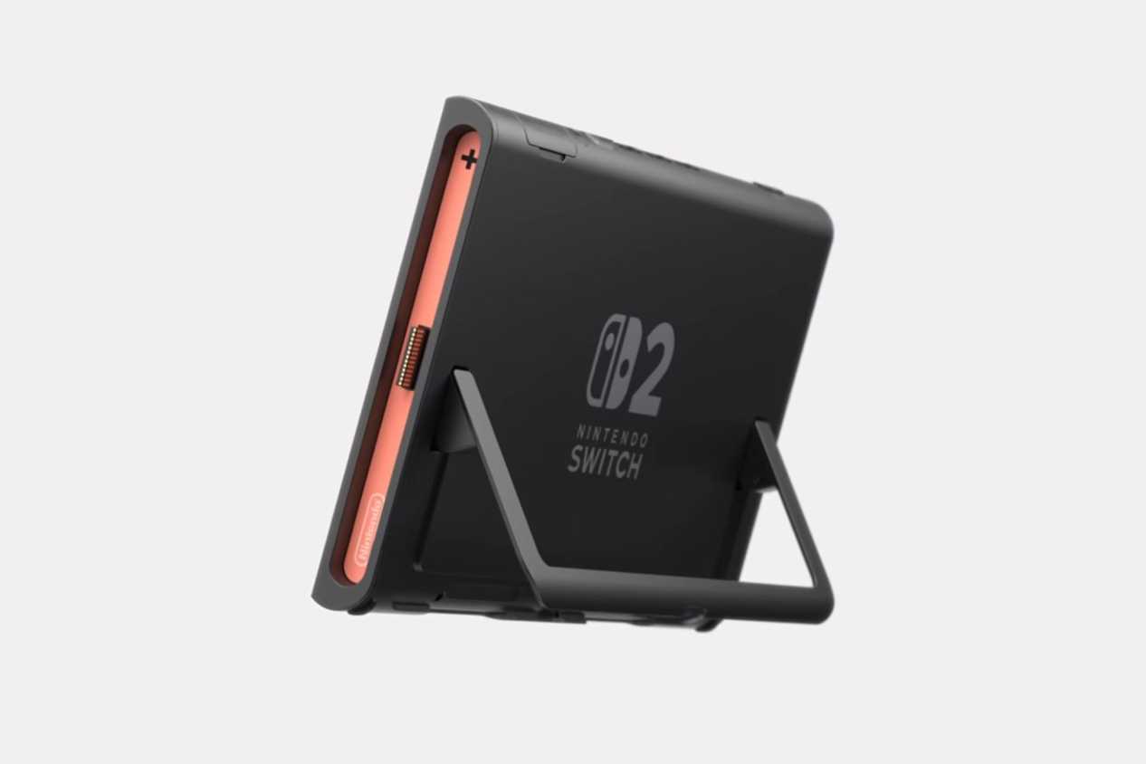Nintendo Switch 2 system propped up by kickstand