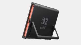 Nintendo Switch 2 system propped up by kickstand